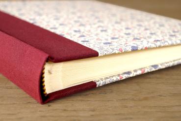 Romantic photo album "Sissi", burgundy, blue flowers, handmade album